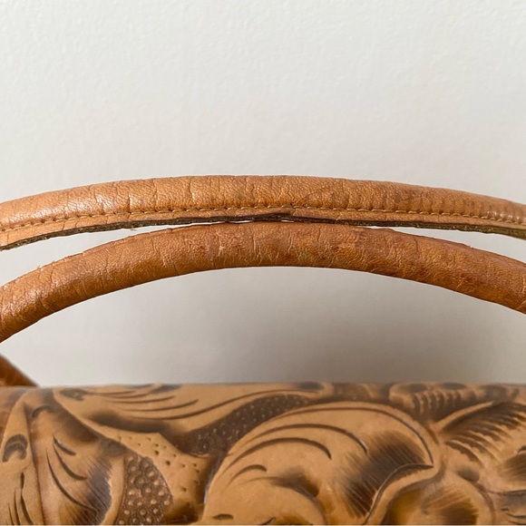 Vintage Tooled Leather Handbag - Picture 8 of 9